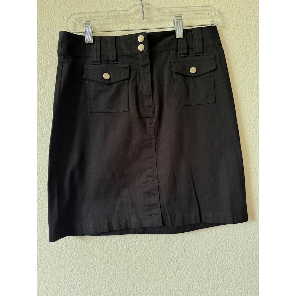 Style & Co Petite Black Utility Mini Skirt Size 6P Cotton Stretch Cargo Pocket